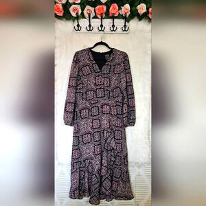 Gabby Skye Boho/Cottagecore Peasant Maxi Dress (NWOT)